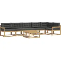 vidaXL Ensemble de canapés d'extérieur , 7 pièces, blanc et anthracite, 79 x 79 x 37 cm