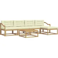 vidaXL Ensemble de canapés d'extérieur , 6 pièces, blanc et crème, 79 x 79 x 37 cm