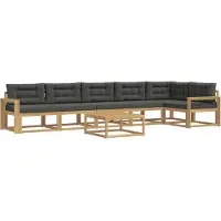 vidaXL Ensemble de canapés d'extérieur , 7 pièces, blanc et anthracite, 79 x 79 x 37 cm