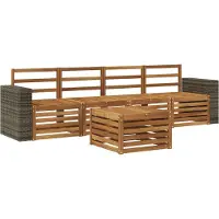 vidaXL Ensemble de salon de jardin 5 pièces en bois d'acacia massif, finition naturelle
