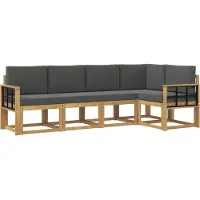 vidaXL Ensemble de salon de jardin 5 pièces, blanc et anthracite