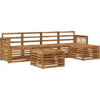 vidaXL Ensemble de canapés d'extérieur , 6 pièces, couleur naturelle