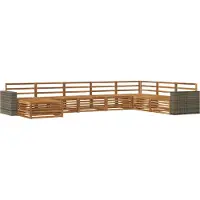vidaXL Ensemble de salon de jardin 8 pièces en bois d'acacia massif, finition naturelle