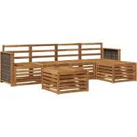 vidaXL Ensemble de canapés d'extérieur , 6 pièces, couleur naturelle