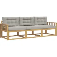 vidaXL - Ensemble de canapés d'extérieur, 3 pièces, blanc et gris clair, en polyester