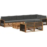 vidaXL Ensemble de canapés d'extérieur avec coussins, 9 pièces