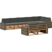 vidaXL Ensemble de canapés d'extérieur avec coussins 8 pièces Nature et Anthracite