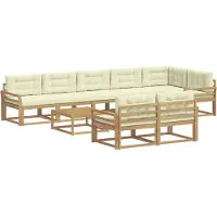 vidaXL Ensemble de canapés d'extérieur , 9 pièces, blanc et crème, 79 x 79 x 37 cm