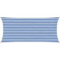 vidaXL Voile D'ombre Bleu Et Blanc 2 X 5 M Hdpe