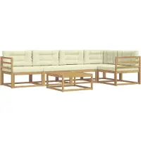 vidaXL Ensemble de canapés d'extérieur , 6 pièces, blanc et crème, 79 x 79 x 37 cm