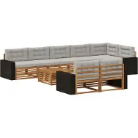 vidaXL Ensemble de canapés d'extérieur avec coussins, 9 pièces