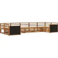 vidaXL Ensemble de salon de jardin 7 pièces en bois d'acacia massif, finition naturelle