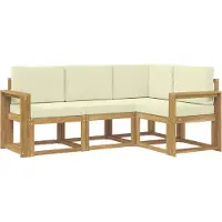 vidaXL Ensemble de salon de jardin 4 pièces, blanc et crème