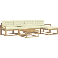vidaXL Ensemble de canapés d'extérieur , 6 pièces, blanc et crème, en polyester