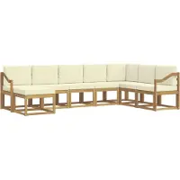 vidaXL Ensemble de canapés d'extérieur avec coussins, 8 pièces, blanc et crème