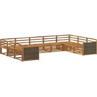 vidaXL Ensemble de salon de jardin 9 pièces en bois d'acacia massif, finition naturelle