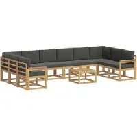 vidaXL Ensemble de canapés d'extérieur avec coussins, 11 pièces, blanc et anthracite