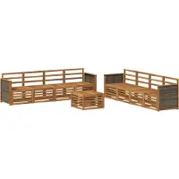vidaXL Ensemble de salon de jardin , 9 pièces, couleur naturelle
