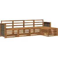 vidaXL Ensemble de 5 meubles de jardin en bois, style naturel