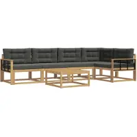 vidaXL Ensemble de canapés d'extérieur , 6 pièces, blanc et anthracite, 79 x 79 x 37 cm