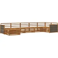 vidaXL Ensemble de canapés d'extérieur 7 pièces Naturel