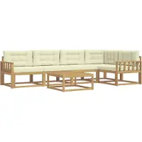 vidaXL Ensemble de canapés d'extérieur , 6 pièces, blanc et crème, 79 x 79 x 37 cm