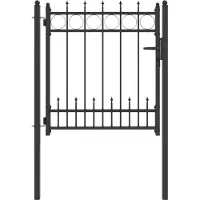 vidaXL Porte de Clôture HORST Acier Noir Verrouillable