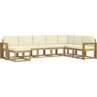 vidaXL Ensemble de canapés d'extérieur avec coussins, 8 pièces, blanc et crème