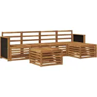 vidaXL Ensemble de canapés d'extérieur , 6 pièces, couleur naturelle