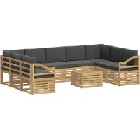 vidaXL Ensemble de salon de jardin , 10 pièces, blanc et anthracite, en polyester