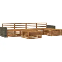 vidaXL Ensemble de salon de jardin 6 pièces en bois d'acacia massif, finition naturelle
