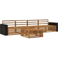 vidaXL Ensemble de salon de jardin 5 pièces en bois d'acacia massif, finition naturelle