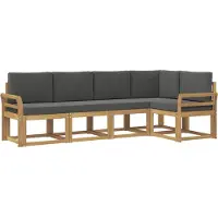 vidaXL Ensemble de salon de jardin 5 pièces, blanc et anthracite