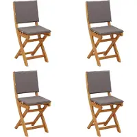 vidaXL : 4 chaises de jardin de style bistrot, couleur gris foncé, en bois d'acacia massif
