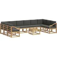 vidaXL Ensemble de salon de jardin 11 pièces, blanc et anthracite