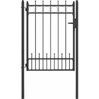 vidaXL Porte de Clôture HORST Acier Noir Verrouillable