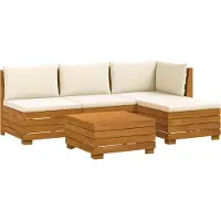 vidaXL : Ensemble de 5 pièces pour salon de jardin en bois massif d'acacia, couleur marron