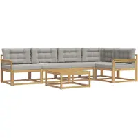 vidaXL Ensemble de canapés d'extérieur , 6 pièces, blanc et gris clair, 79 x 79 x 37 cm