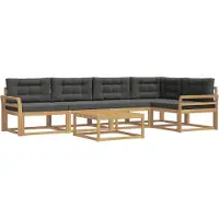 vidaXL Ensemble de canapés d'extérieur , 6 pièces, blanc et anthracite, 79 x 79 x 37 cm