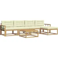 vidaXL Ensemble de canapés d'extérieur , 6 pièces, blanc et crème, 79 x 79 x 37 cm