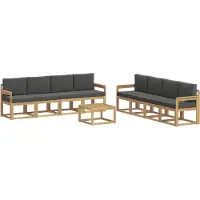 vidaXL Ensemble de salon de jardin 9 pièces, blanc et anthracite