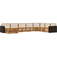 vidaXL Ensemble de salon de jardin 8 pièces en bois d'acacia massif, finition naturelle