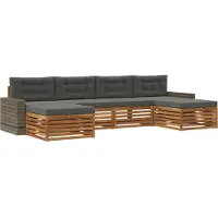 vidaXL Ensemble de canapés avec coussins (6 pièces), en bois massif d'acacia
