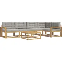 vidaXL Ensemble de canapés d'extérieur , 6 pièces, blanc et gris clair, 79 x 79 x 37 cm