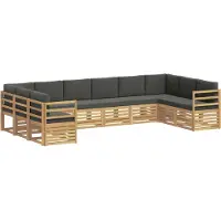 vidaXL Ensemble de canapés d'angle , 10 pièces, blanc et anthracite, 363 x 185,5 x 73 cm