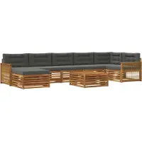 vidaXL Ensemble de canapés d'extérieur , 8 pièces, couleur nature et anthracite