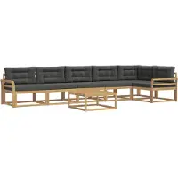 vidaXL Ensemble de canapés d'extérieur , 7 pièces, blanc et anthracite, 79 x 79 x 37 cm