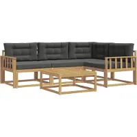 vidaXL Ensemble de canapés d'extérieur , 5 pièces, blanc et anthracite, 79 x 79 x 37 cm