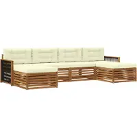 vidaXL Ensemble de canapés avec coussins (6 pièces), en bois massif d'acacia