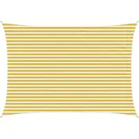 vidaXL Voile D'ombre Jaune Et Blanc 3,5 X 4,5 M Hdpe